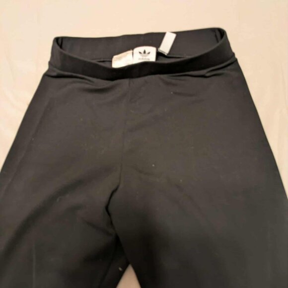 Adidas Leggings Womens XS Very Good Condition Logos on Black Legs Pullon Pants - Picture 4 of 11